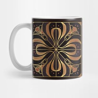 Art Deco Floral. Gold and dark purple Mug